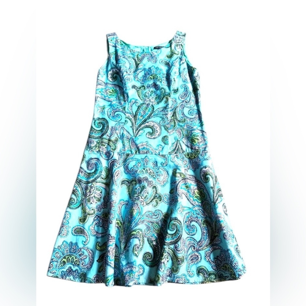 Brooks Brother 346 Paisley Sleeveless Dress Sz 14